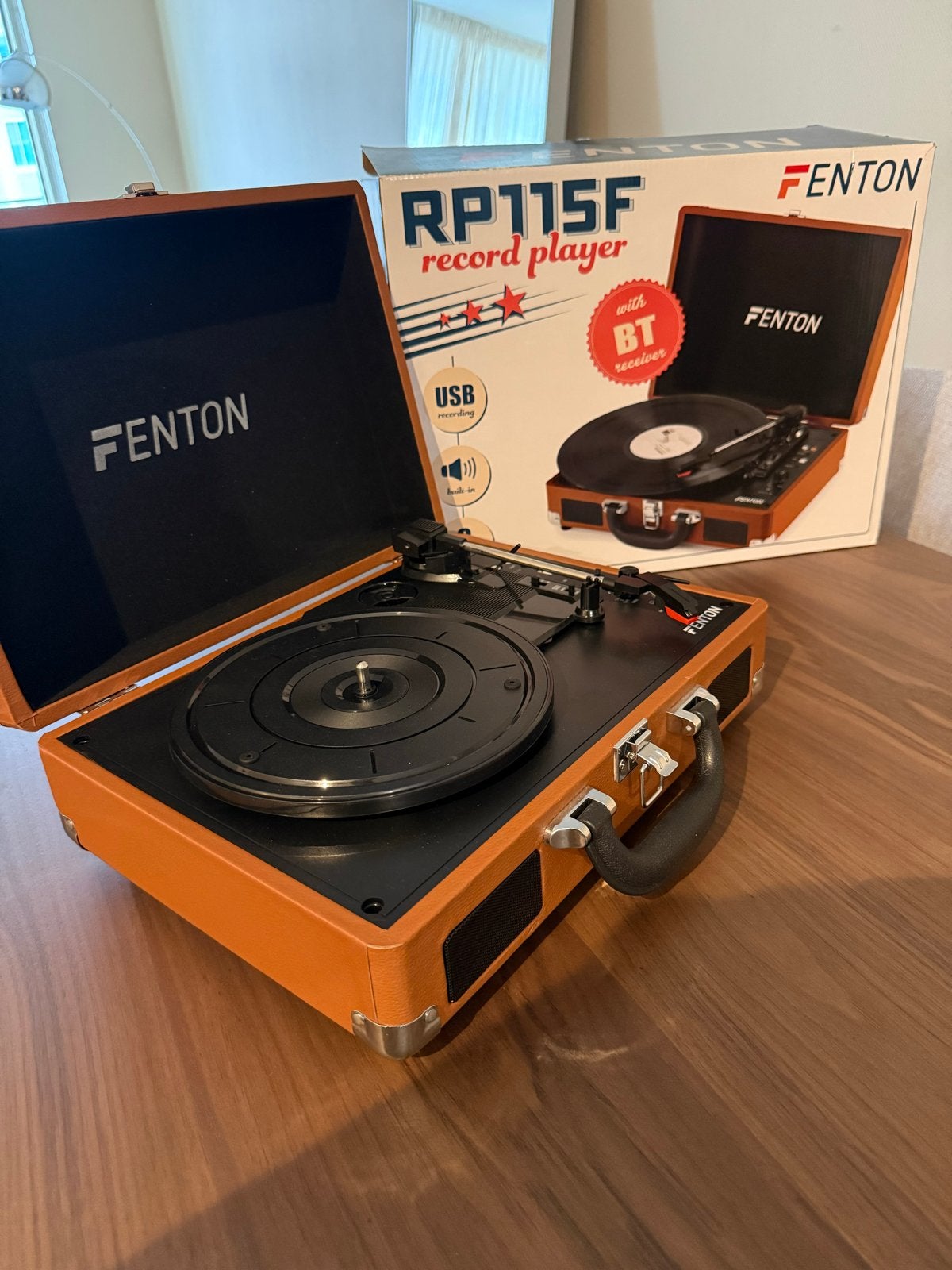 Fenton RP115F Platenspeler met Bluetooth en USB, Overige merken, Ophalen of Verzenden, Zo goed als nieuw, USB-aansluiting