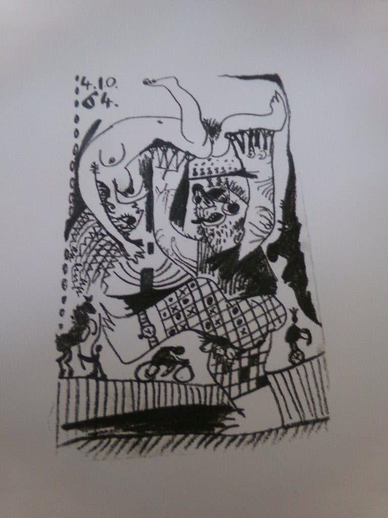 Pablo Picasso: De smaak van geluk, De acrobaten, lithografie, Antiek en Kunst, Ophalen of Verzenden, Lithografie