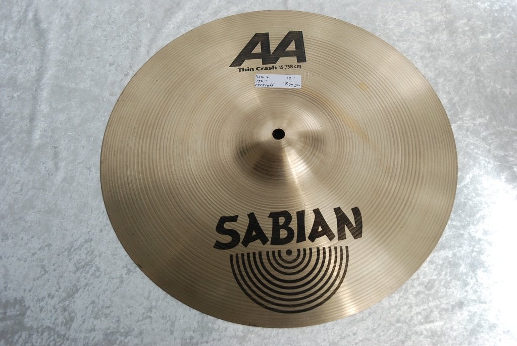 Sabian AA thin crash 890 gram 15 inch  <25251966>, Sabian, Gebruikt, ., Drums of Percussie