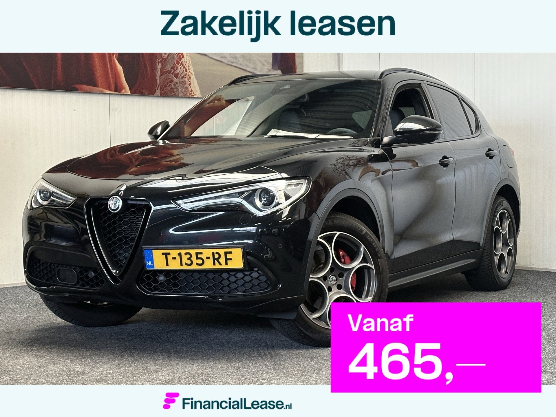 Alfa Romeo Stelvio 2.0 T AWD B-TECH AUTOMAAT ZWART LEDER NAV, Dealer onderhouden, 4 cilinders, Zwart, Leder