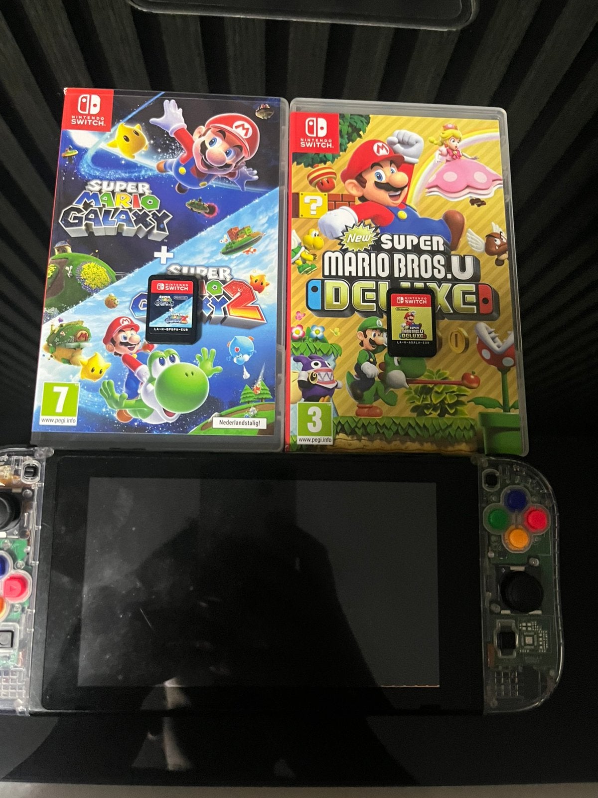 Nintendo switch 1- mario galaxy 1 en 2 en mario bros deluxe, Ophalen of Verzenden, Zo goed als nieuw, Met 1 controller, Switch Original