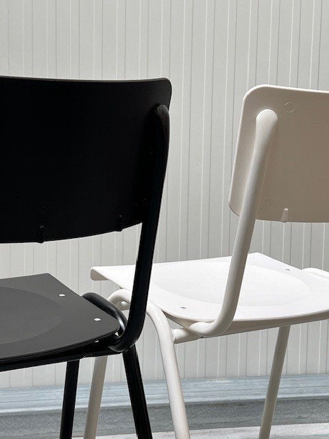 Retro eetkamerstoelen nieuw schoolstoelen zwart wit prijs ps, Kunststof, Overige kleuren, ., Vintage