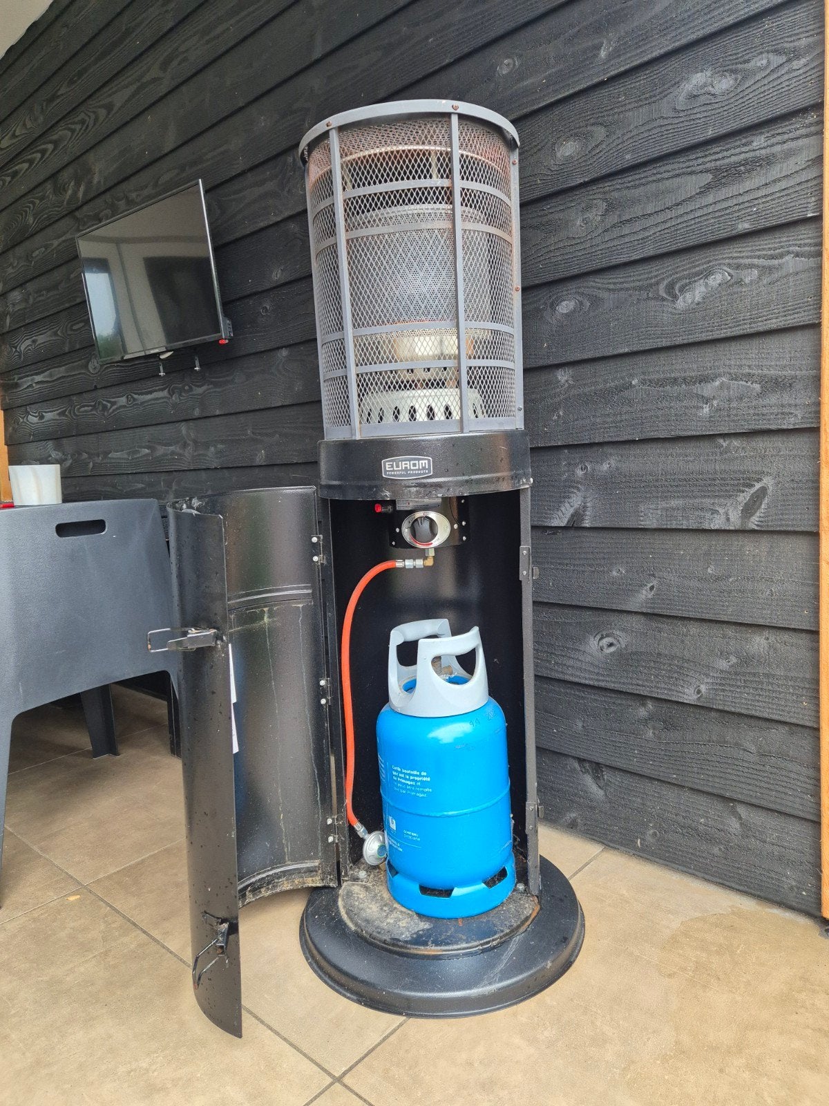 Eurom Gas Terrasverwarmer - 1.40m hoog, Ophalen, Gebruikt, Gas, Vloer