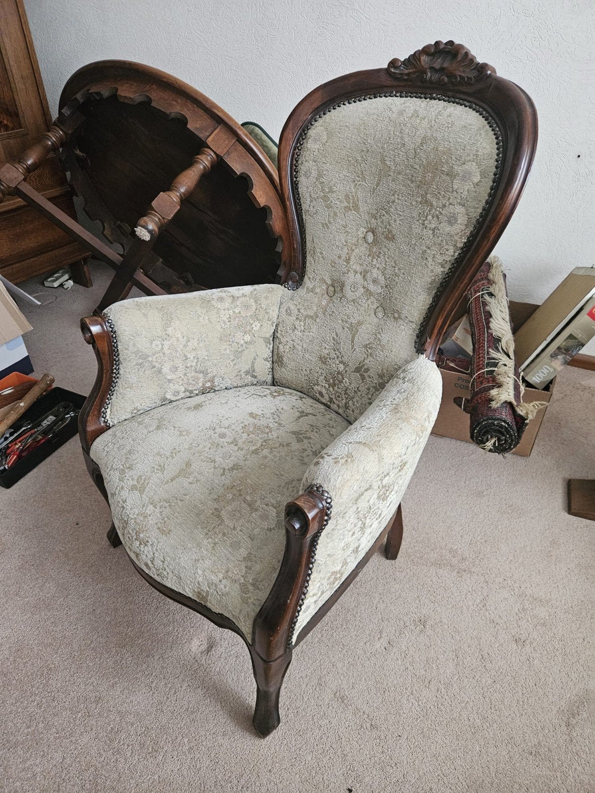 klassieke antieke fauteuil/salonstoel (Louis Philippe stijl), Ophalen