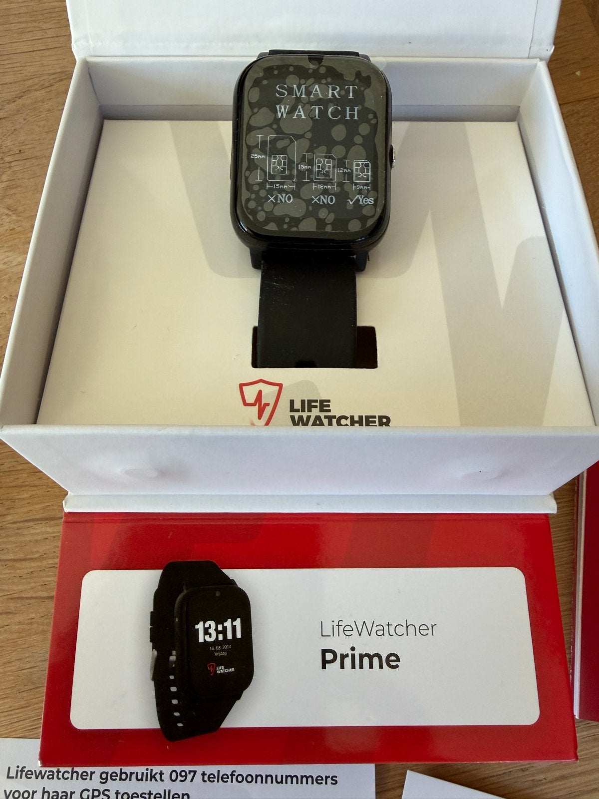 LifeWatcher Prime Smartwatch - Zwart, Zo goed als nieuw, Zwart, Ophalen of Verzenden, Zo goed als nieuw, GPS