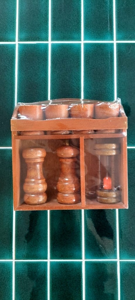 Vintage houten specerijenrekje & zandloper Jaren '70/'80, Overige materialen, Eu, Gebruikt, Eu