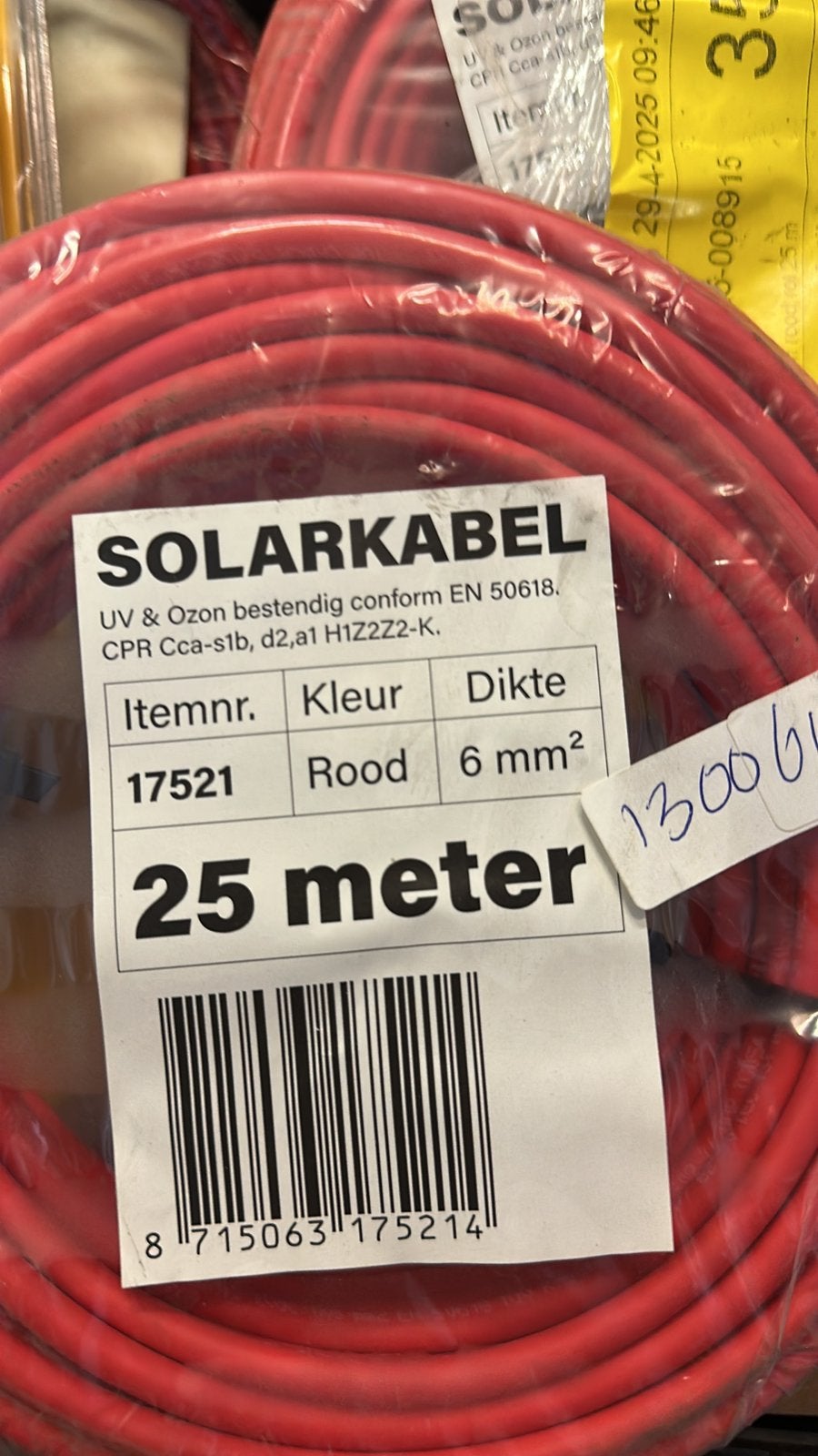 Nieuwe Solarkabel Rood 6mm² - 25 Meter, Doe-het-zelf en Verbouw, Elektra en Kabels, Ophalen of Verzenden, Nieuw, Kabel of Snoer
