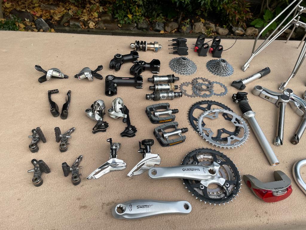 Diverse (retro) fietsonderdelen, veel van Shimano, Fietsen en Brommers, Ophalen of Verzenden, Gebruikt, SHIMANO