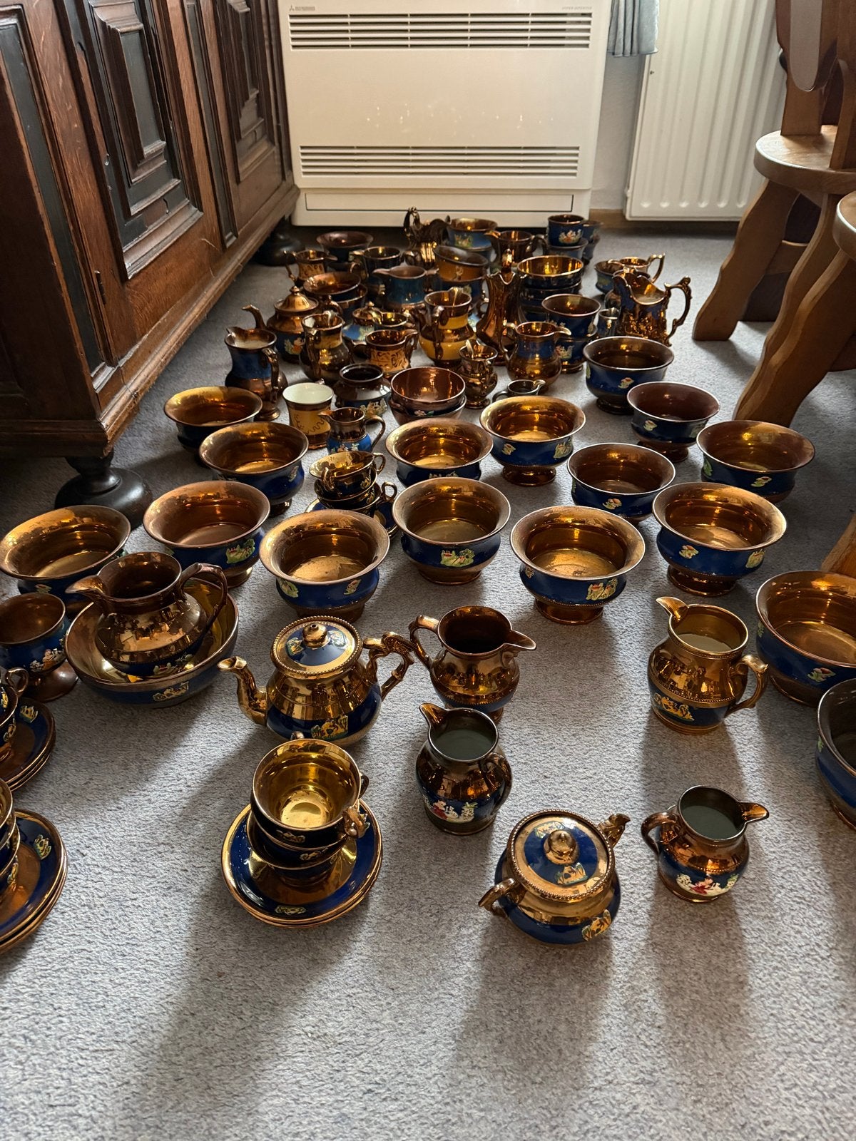 Grote collectie antiek theeservies en kannen, Antiek en Kunst, Ophalen