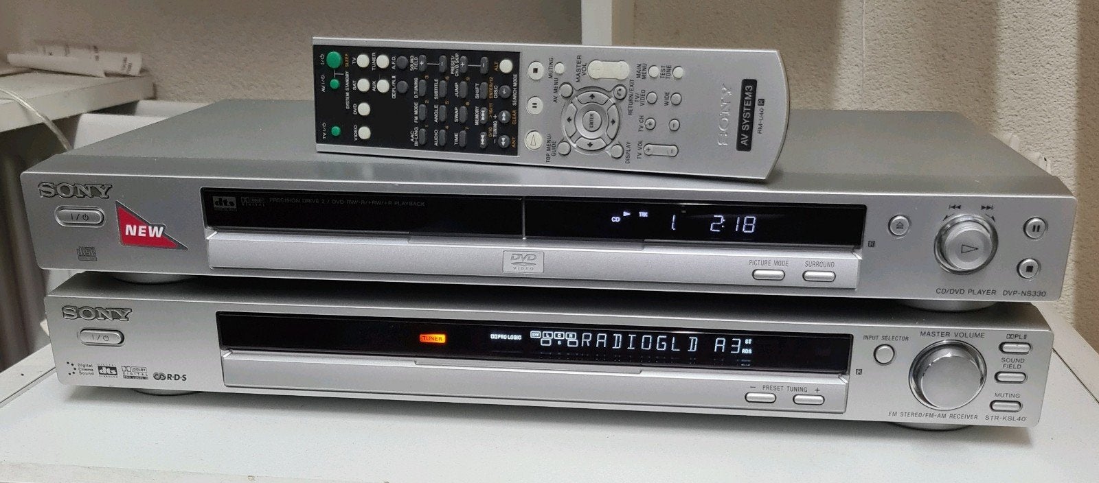 Sony set receiver str-ksl40 + cd dvd speler dvp-ns330 remote, Ophalen of Verzenden, Dvd-speler, Sony
