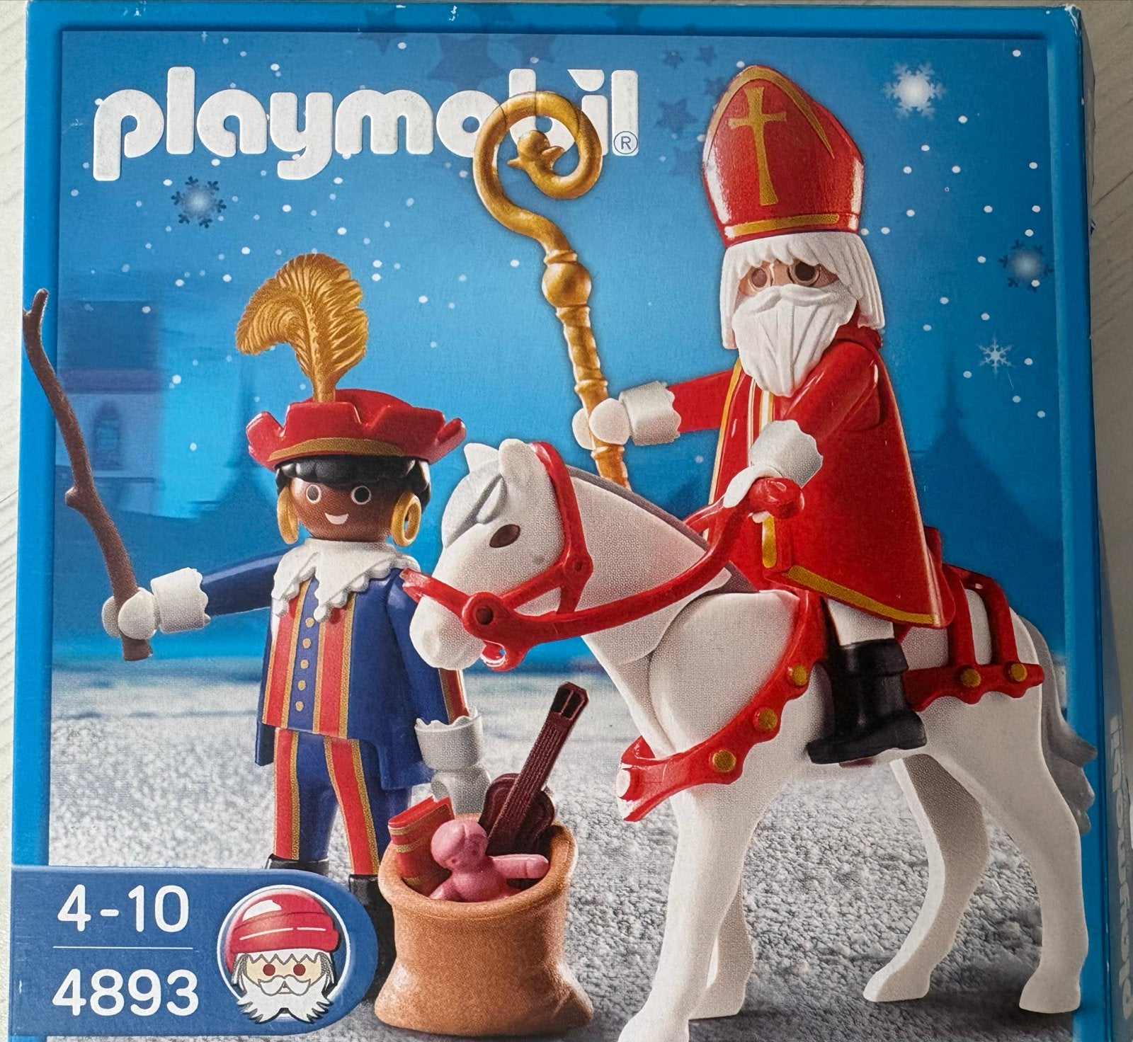 Playmobil 4893 Sint en Piet met paard en doos (99% compleet), Kinderen en Baby's, Complete set, Ophalen of Verzenden, Zo goed als nieuw