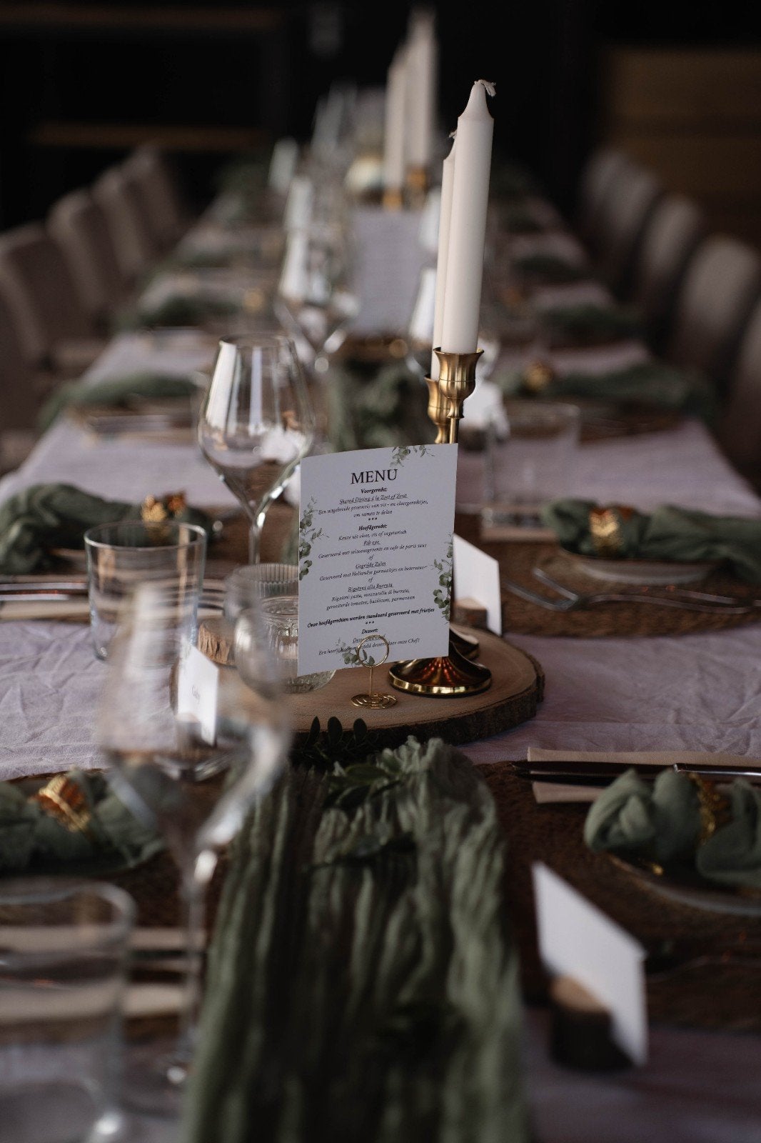 Complete set bruiloft diner tafel accessoires, Ophalen of Verzenden