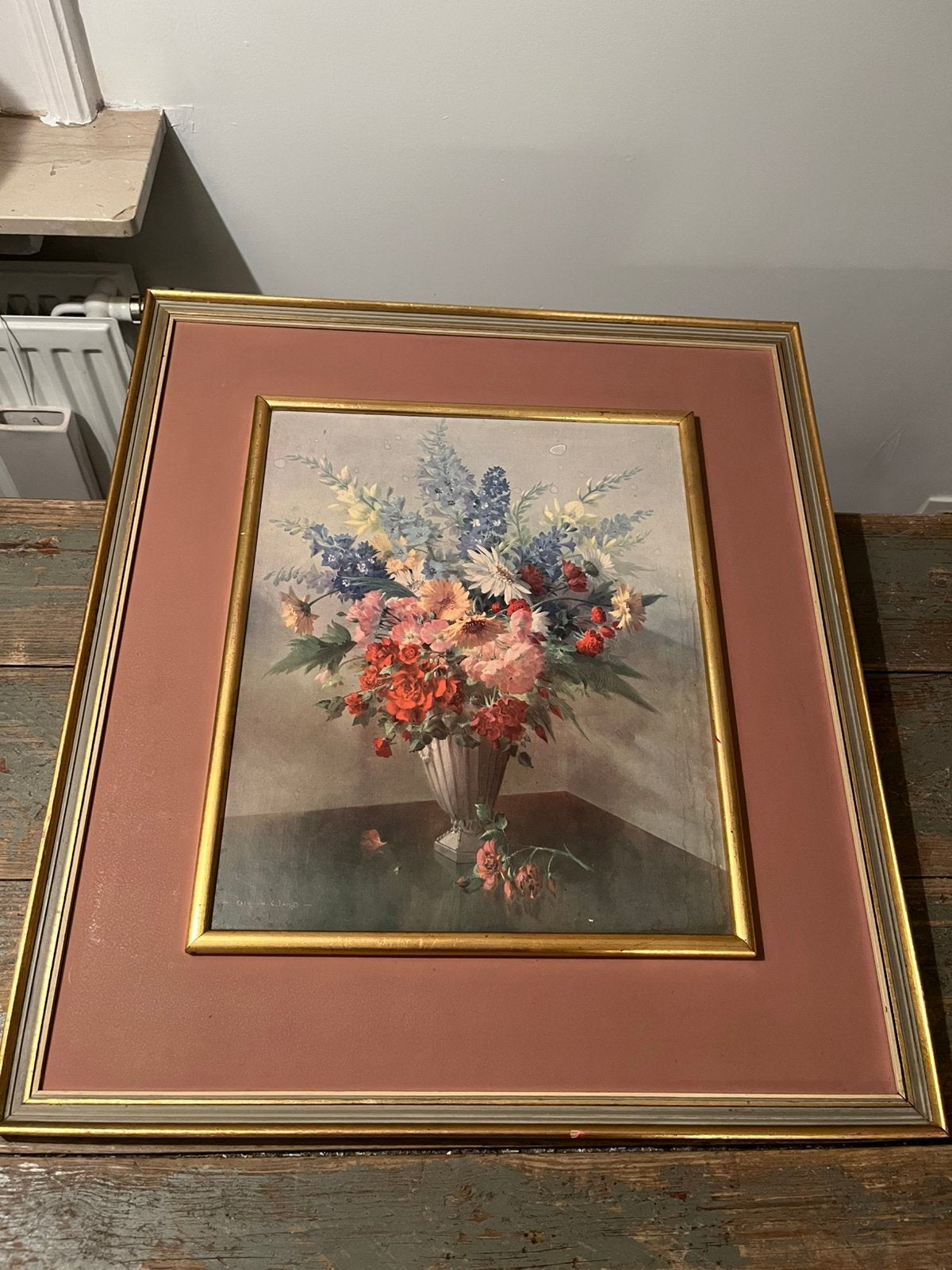 LIJST KADER VINTAGE PRENT STILLEVEN, Ophalen of Verzenden