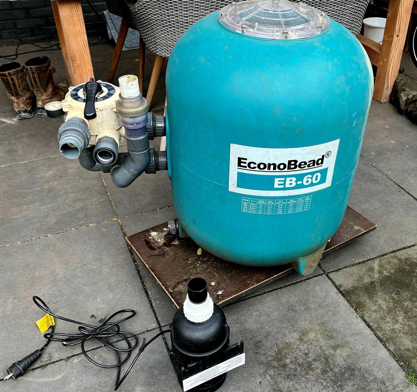 Econobead fliter, Ophalen, Vijverfilter