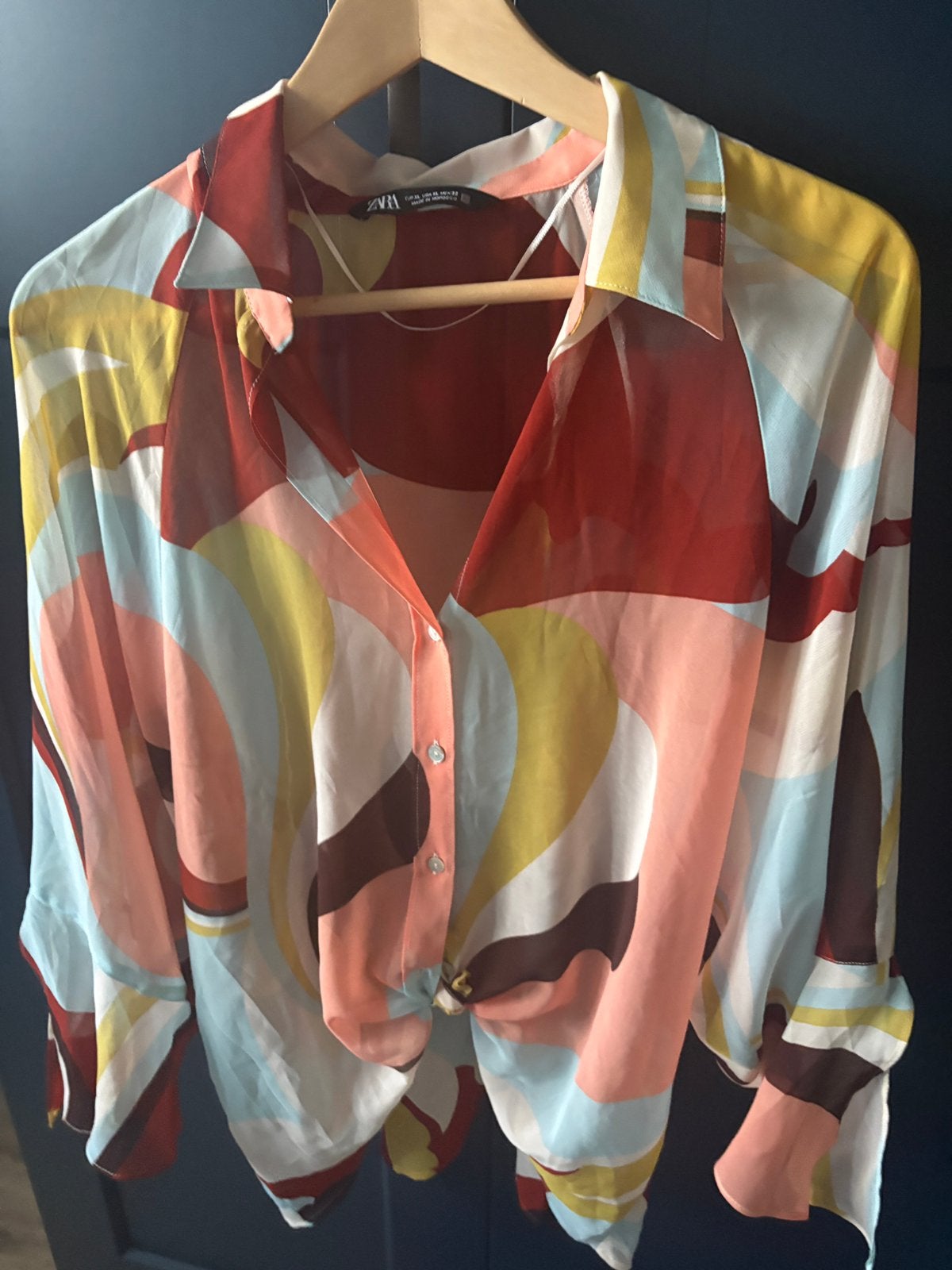 Super leuke blouse, Ophalen of Verzenden, Zo goed als nieuw, Maat 42/44 (L), Meerkleurig