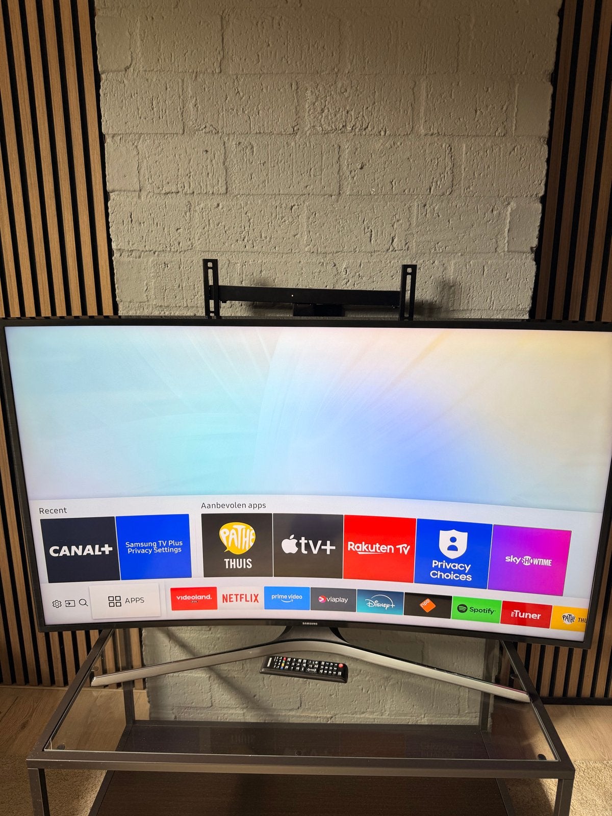 Samsung Curved Smart TV 49 inch met muurbeugel, LED, Ophalen of Verzenden, Zo goed als nieuw, Samsung