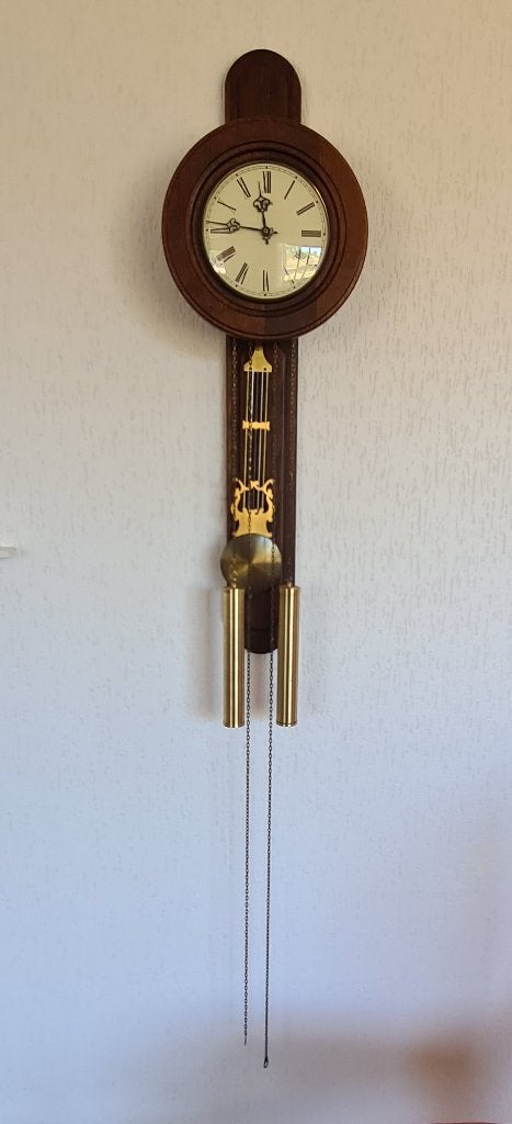 Eiken wandklok, Ophalen, Analoog, Met slagwerk, Wandklok