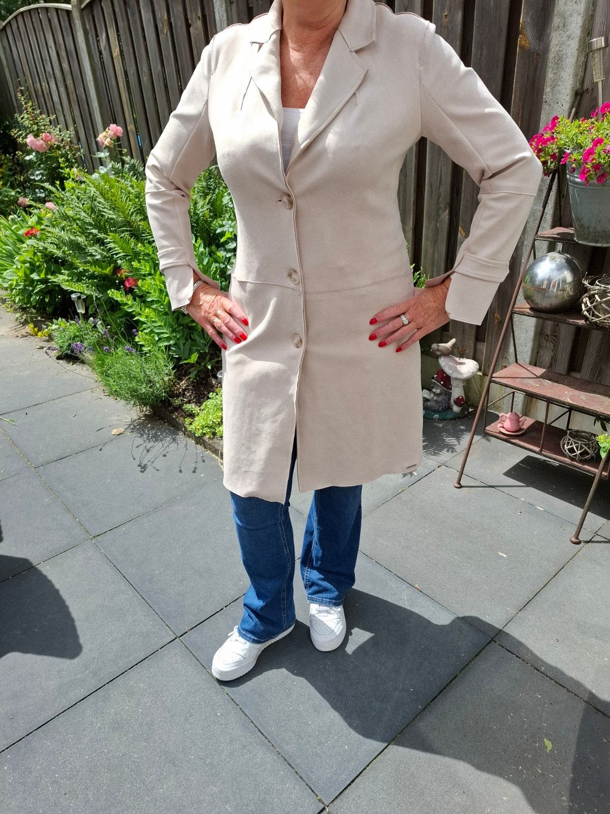 Rino & Pelle Lange Jas Maat 40 Beige, Ophalen of Verzenden