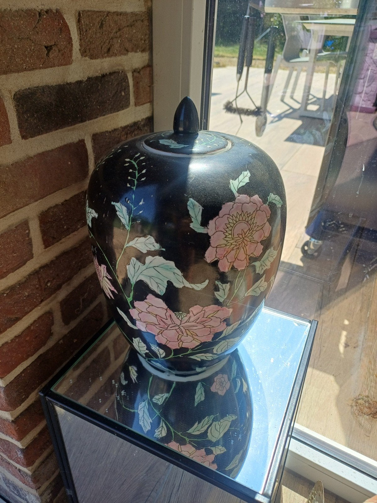 Vintage Chinese Gemberpot met bloemmotief, Ophalen of Verzenden