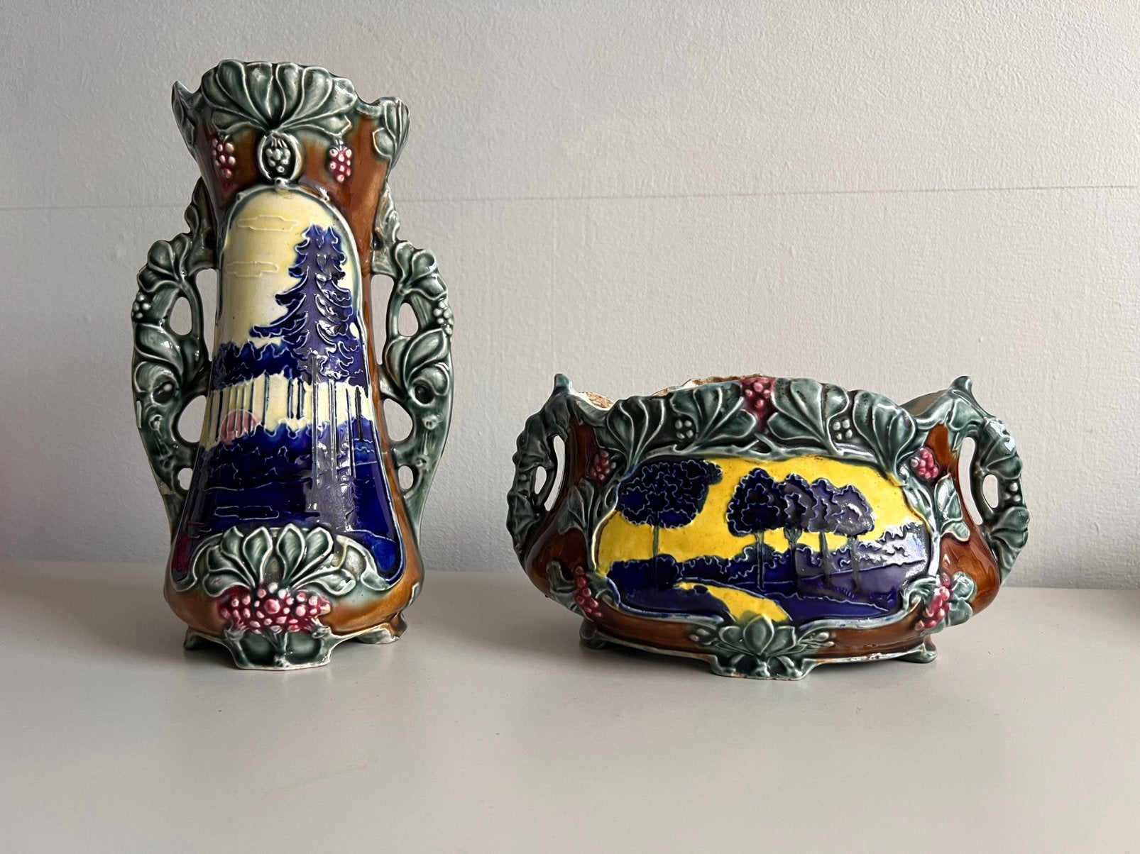 Bernhard Bloch Eichwald Jugendstil Majolica ca. 1900, Ophalen of Verzenden