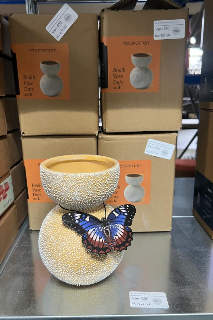 POLSPOTTEN Vaas Boolb Dots Orange S | Van €50, nu, Overige kleuren, POLSPOTTEN, Nieuw, Ophalen of Verzenden