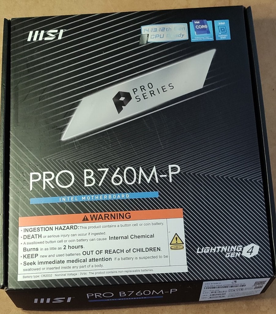 MSI PRO B760M-P   LGA1700  (DDR5) Moederbord, Computers en Software, LGA 1700, Ophalen of Verzenden, Zo goed als nieuw, Micro-ATX