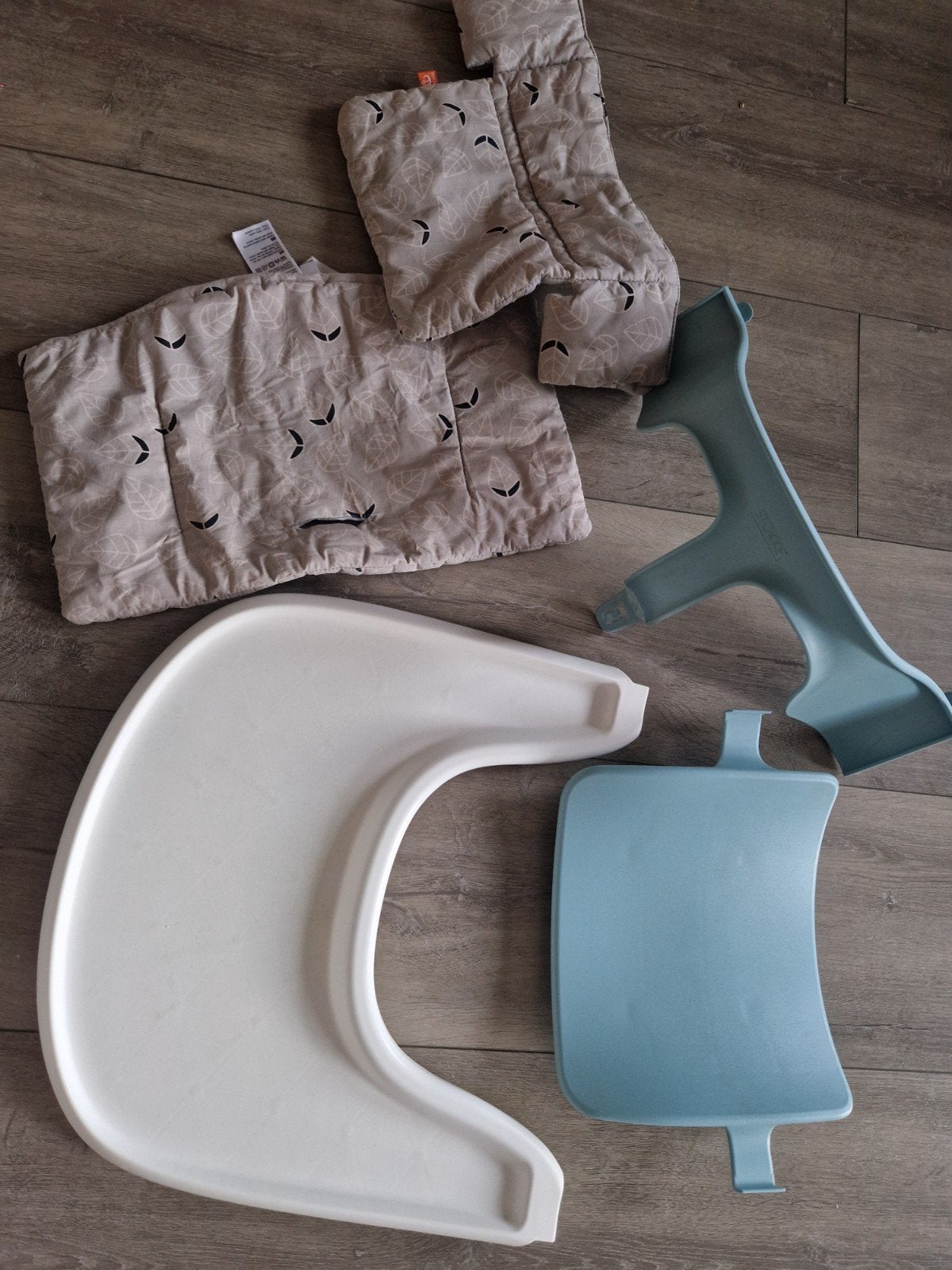 Stokke tripp trapp babyset, playtray en bekleding, Ophalen of Verzenden, Zo goed als nieuw, Meegroeistoel