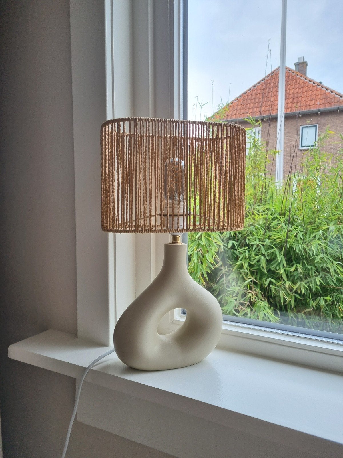 Tafellamp Reva naturel keramiek - Leen Bakker (Nieuw), Beige, 42 cm, Keramiek, Nieuw