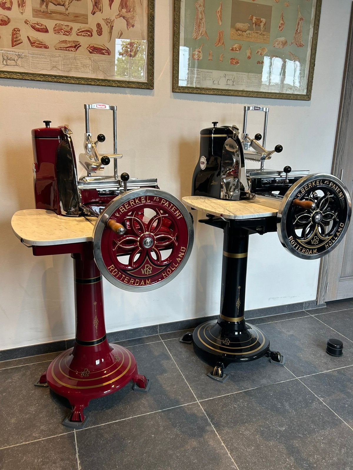 Prachtige oude snijmachine berkel gerestaureerd rood zwart, Antiek en Kunst, Ophalen