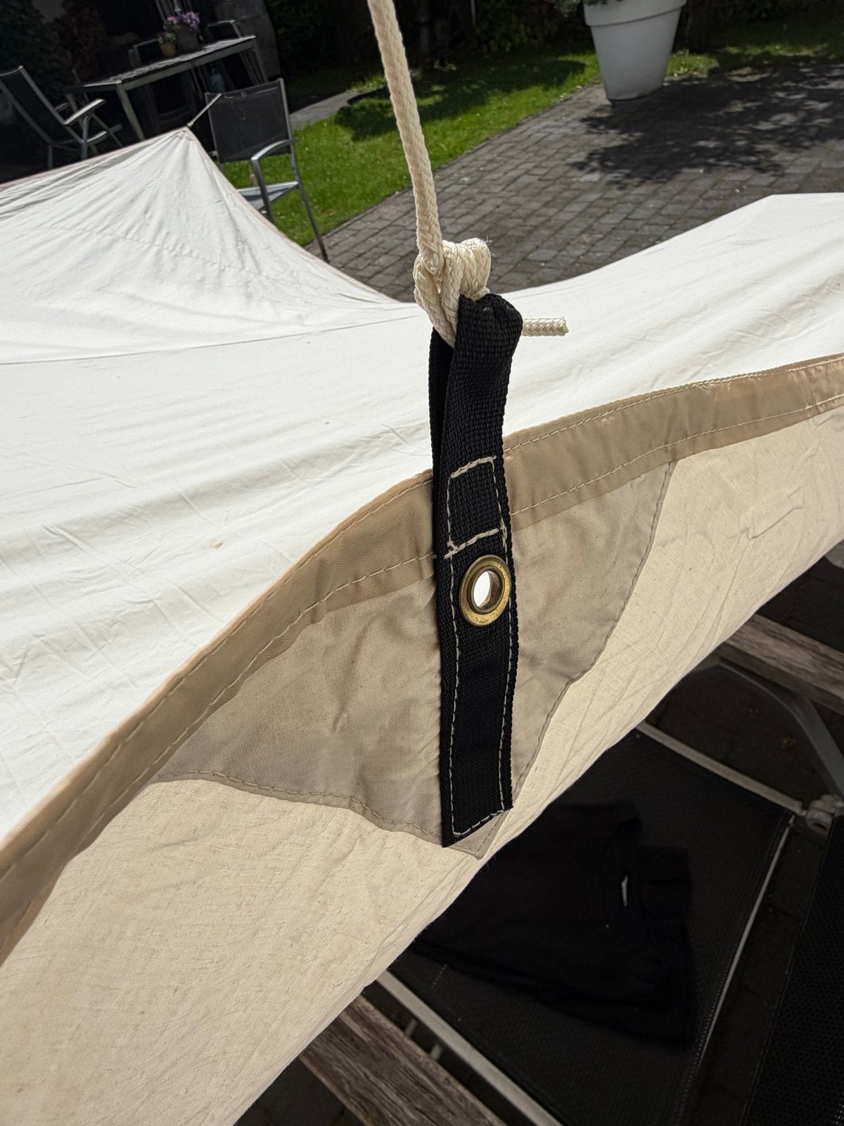 Tarp luifel 3.50 x 3.50 m - voor kamperen/tuin, Ophalen of Verzenden, Gebruikt