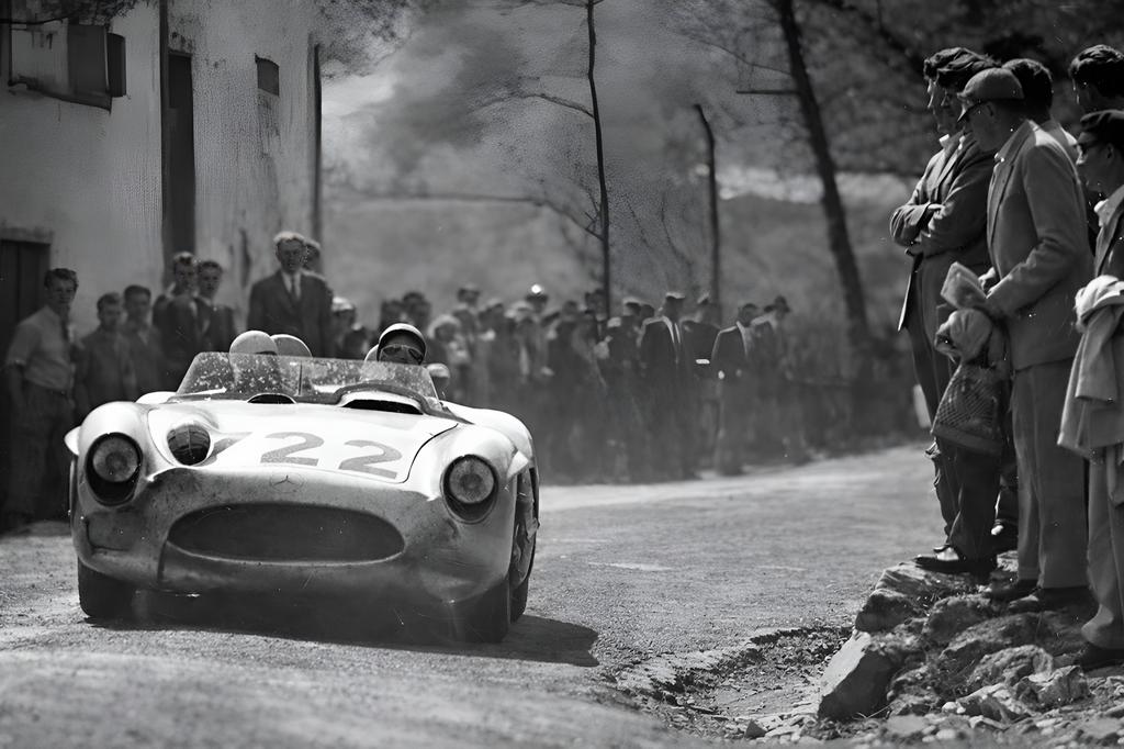 Mille Miglia 1955 300SL A3 poster (297 X 420mm), Ophalen of Verzenden, Nieuw, A1 t/m A3, Film en Tv
