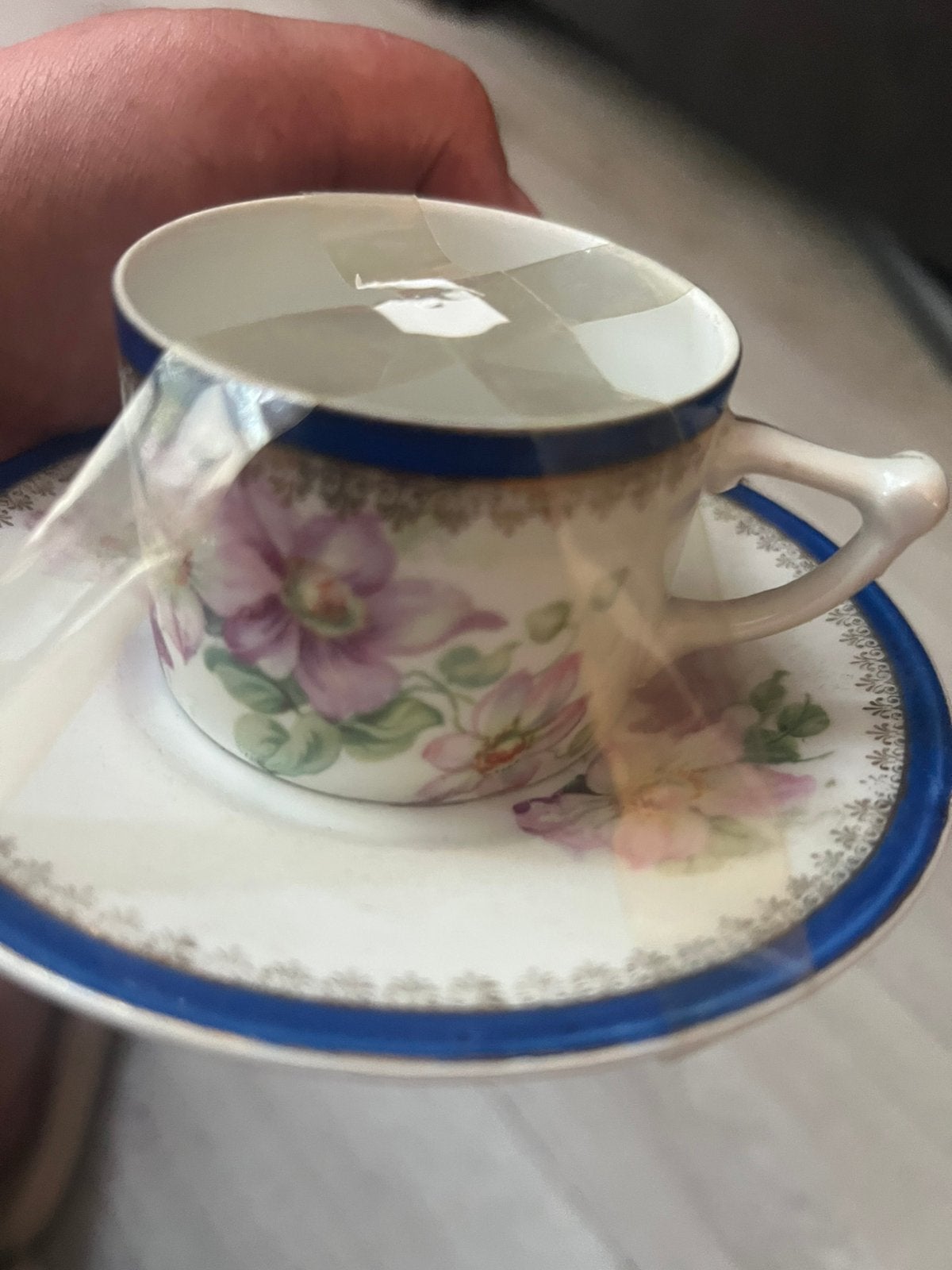 Porseleinen koffiekop en schotel Czecho Slovakia / Ozecho, Ophalen of Verzenden