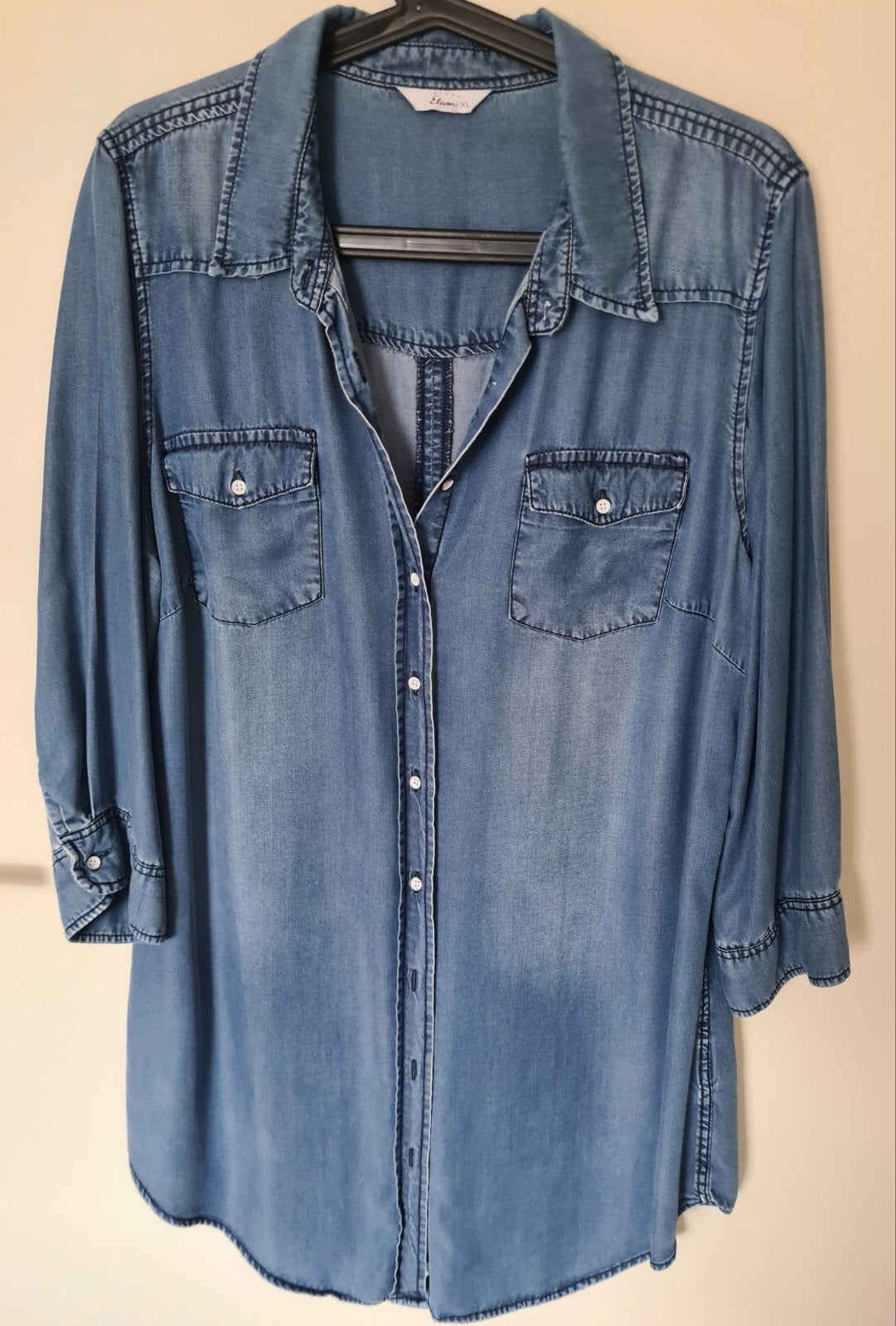 Nog mooie blouse van lekkere soepele stof, maat XL, Ophalen of Verzenden, Zo goed als nieuw, Maat 46/48 (XL) of groter, Blauw