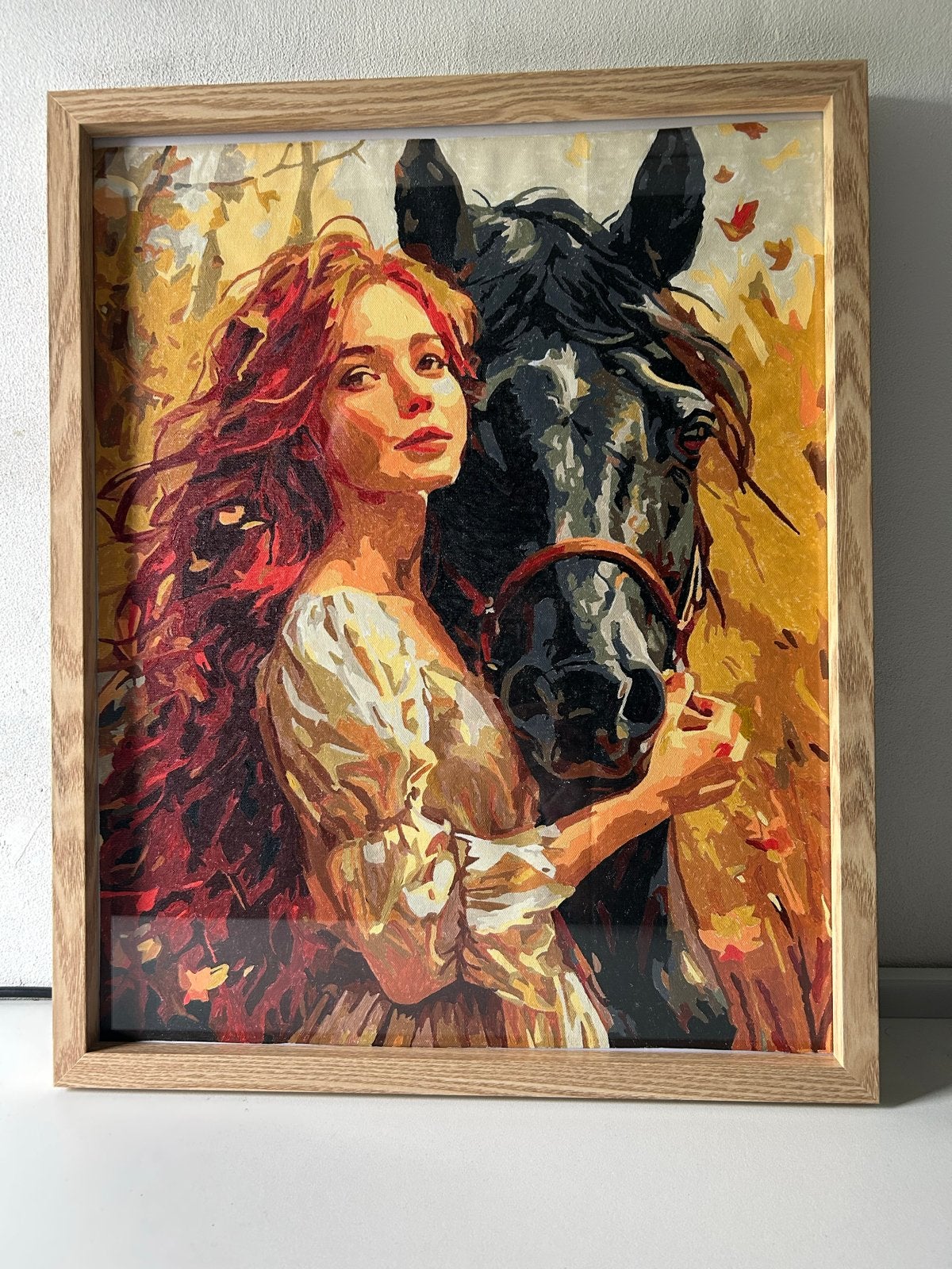 Handgeschilderd schilderij op nummer, 40x50cm, ingelijst, Acrylverf, Doek, Portret of Personen, Realistisch