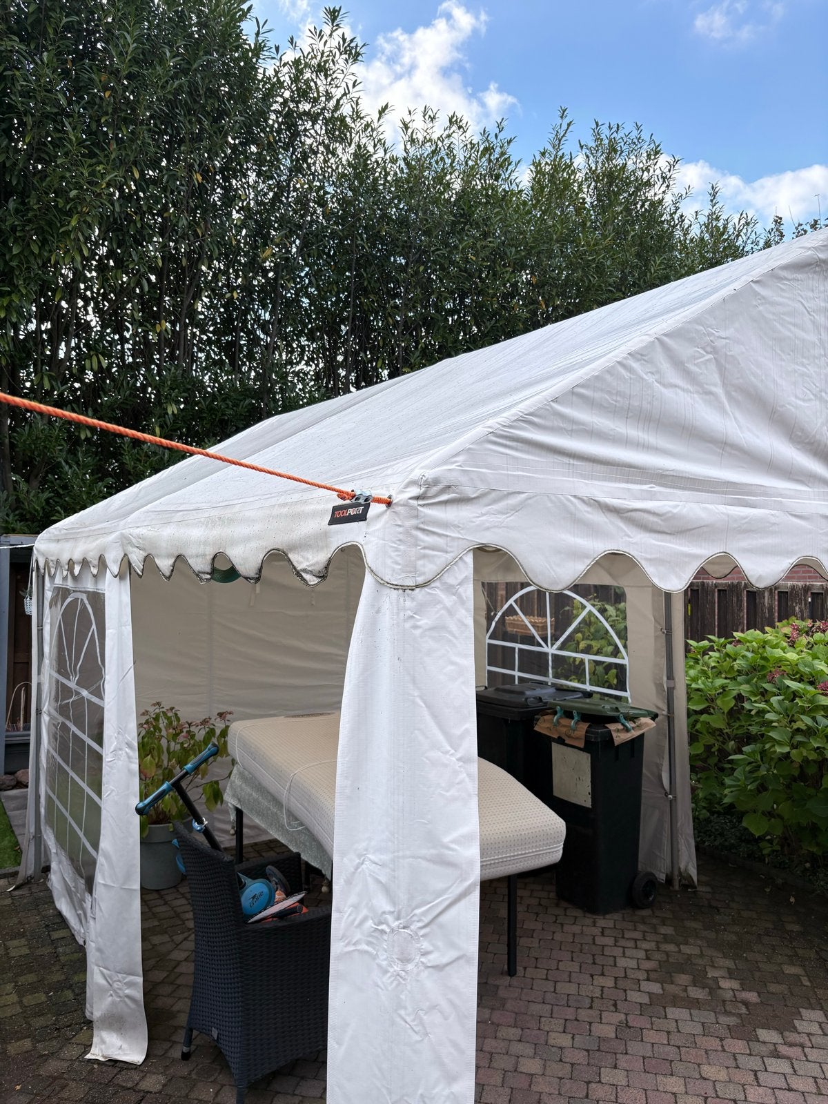 Partytent wit - Ideaal voor feesten en evenementen, Ophalen, Gebruikt, Partytent, 2 meter of meer