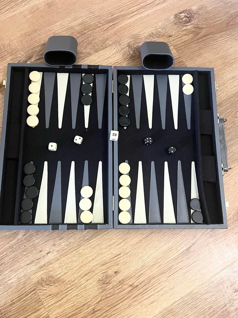 Backgammon spel in luxe koffer - Zo goed als nieuw, Een of twee spelers, Ophalen of Verzenden, Zo goed als nieuw