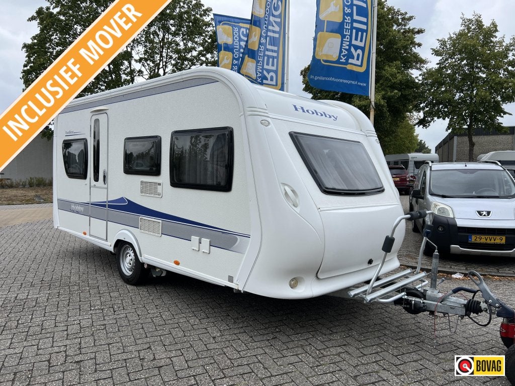 Hobby Excellent 455 UF Truma Mover, Deeltent, Caravans en Kamperen, Caravans, Rondzit, Hobby, Bedrijf, Schokbreker