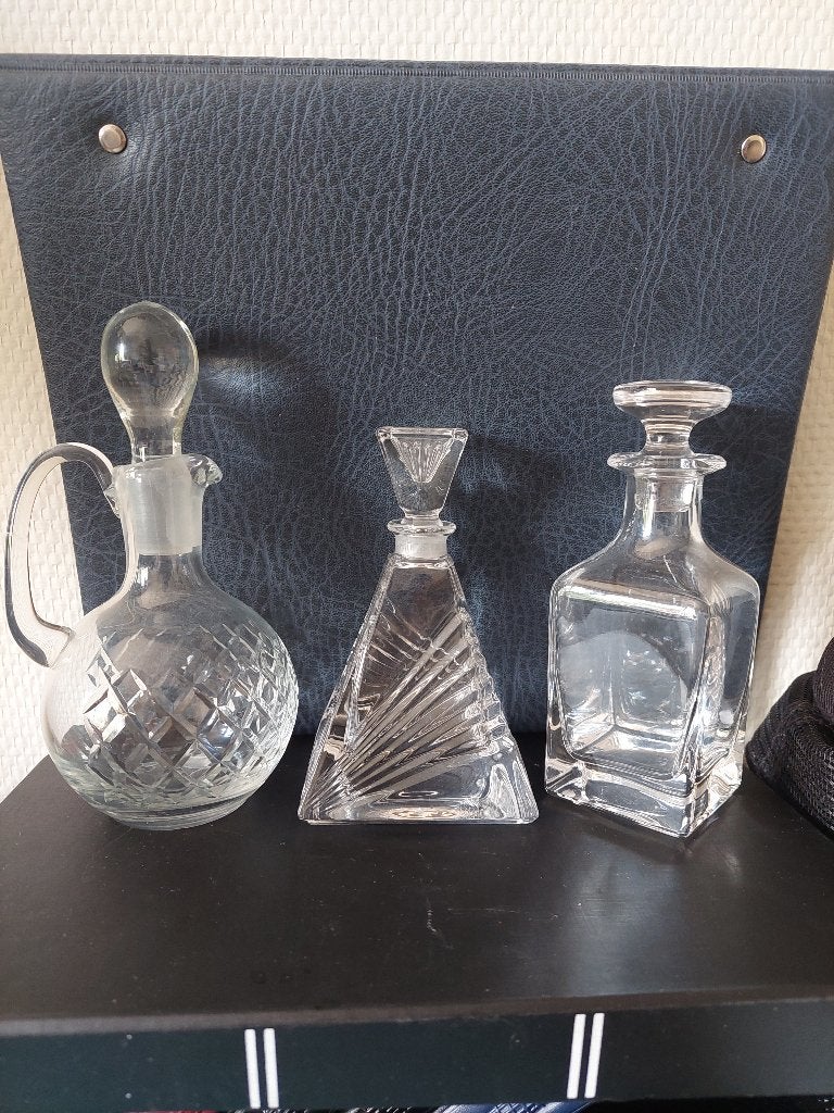 drie vintage glazen vazen, Antiek en Kunst, Antiek | Glas en Kristal, Ophalen of Verzenden