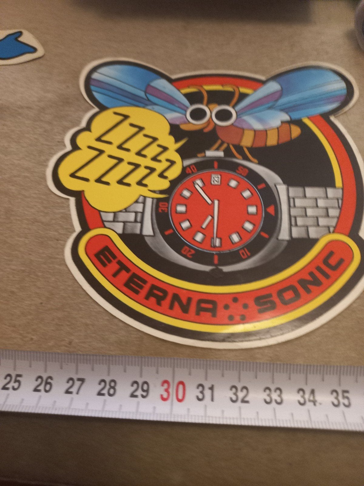 Vintage Eterna-Sonic horloge sticker -, Ophalen of Verzenden