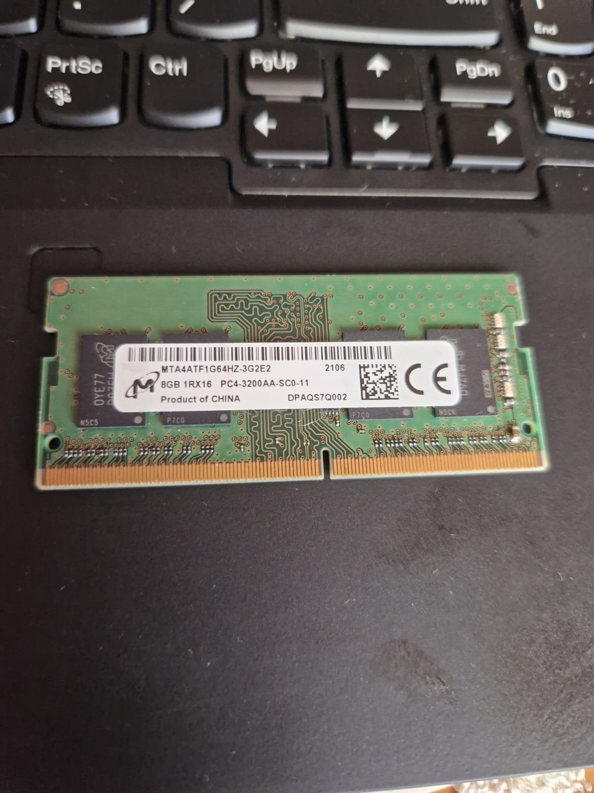 Micron 8GB DDR4 RAM PC4-3200AA-SC0-11 Laptop Geheugen, Ophalen, Gebruikt, DDR4, 8 GB