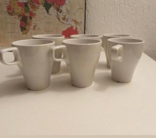 6 Ikea FÄRGRIK Beker, steengoed wit, 25 cl, nieuw, Keramiek, Nieuw, Ophalen of Verzenden, Effen