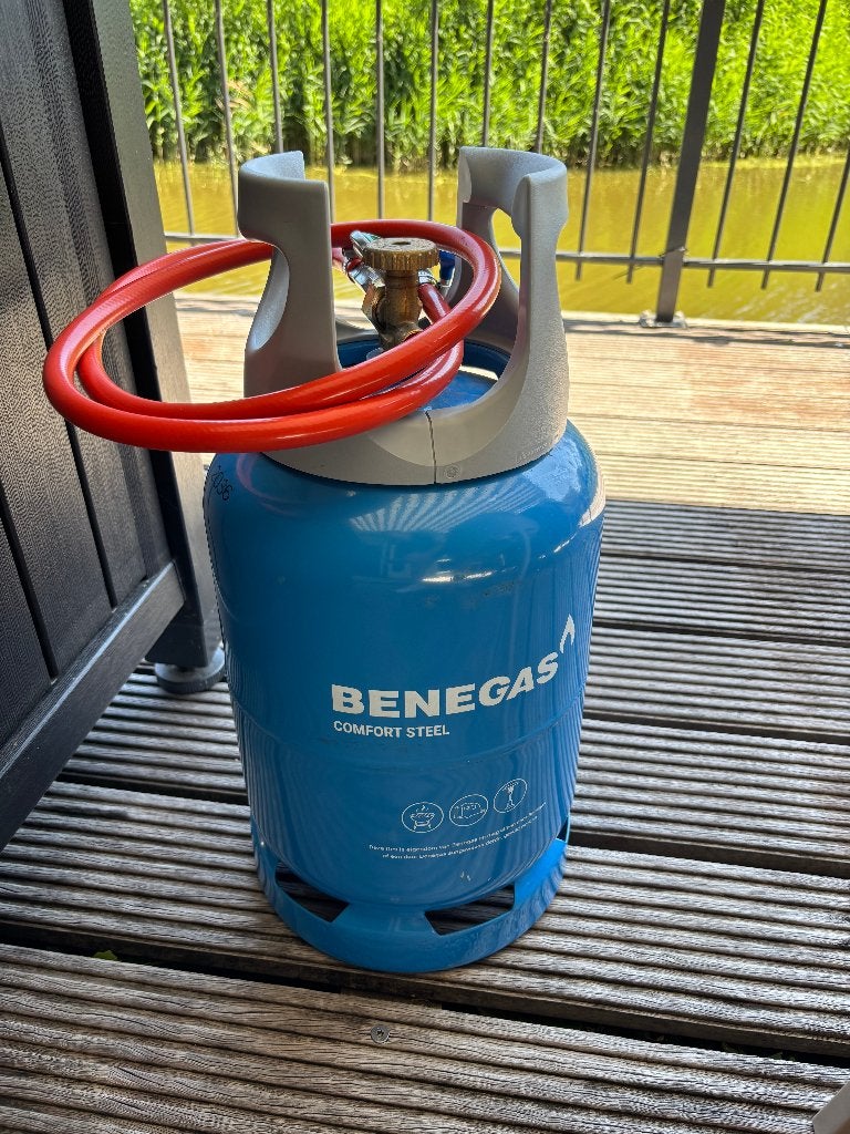 Benegas Comfortsteel 6kg gasfles met drukregelaar + gasslang, Ophalen