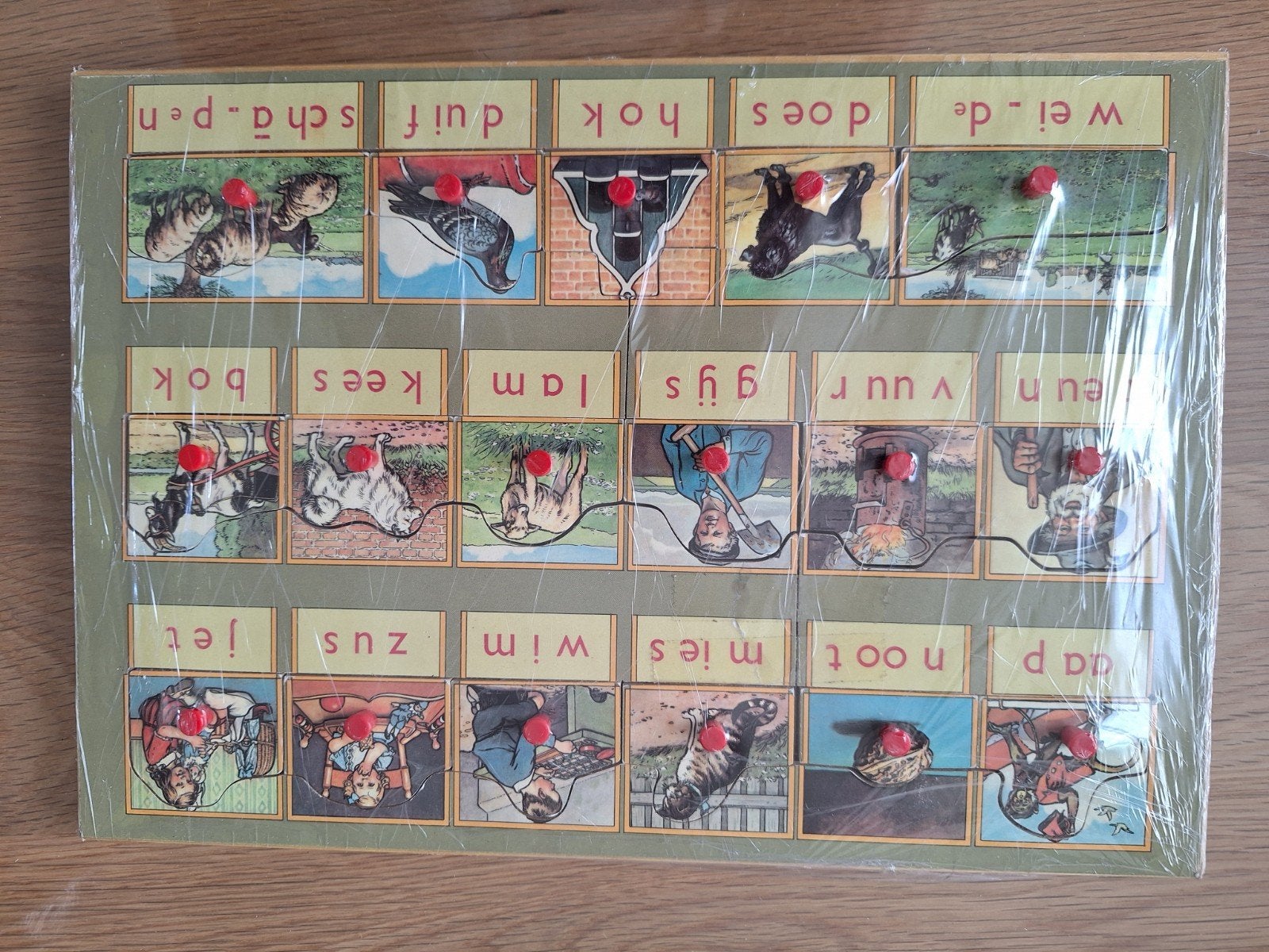 Vintage Nederlands Taal Leer Puzzel - Woord en Beeld, Ophalen of Verzenden, Zo goed als nieuw, Puzzelen