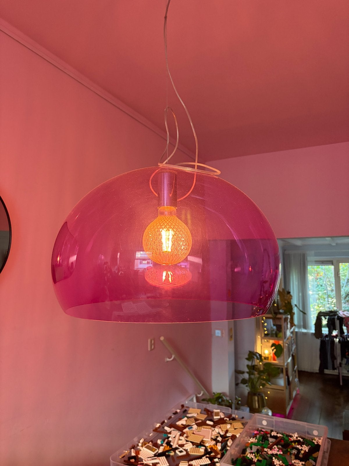 Kartell FL/Y hanglamp – roze – Ferruccio Laviani, Ophalen
