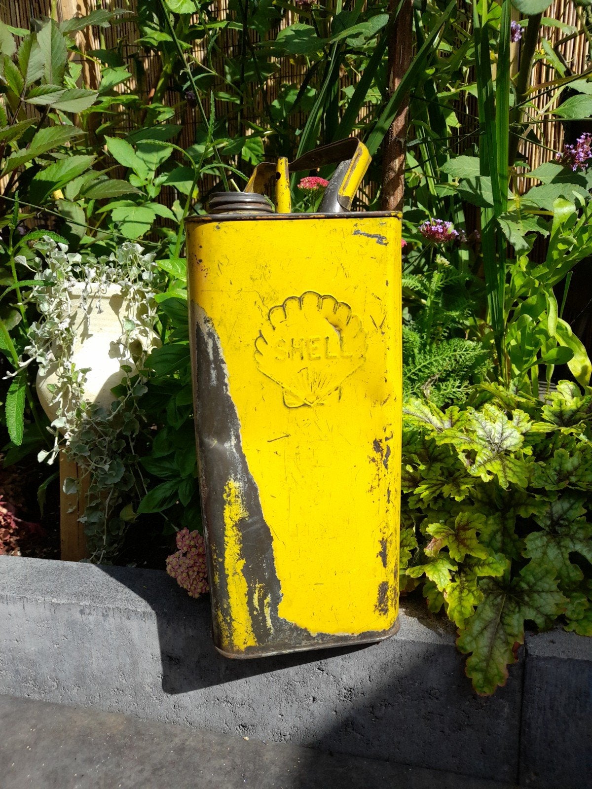 shell olie vat 1963 geel, Ophalen of Verzenden
