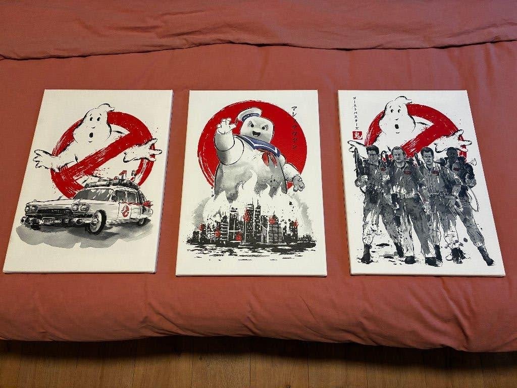 3 x Ghostbusters Canvas Art Prints, Minder dan 50 cm, Gebruikt, Ophalen of Verzenden, Schilderij