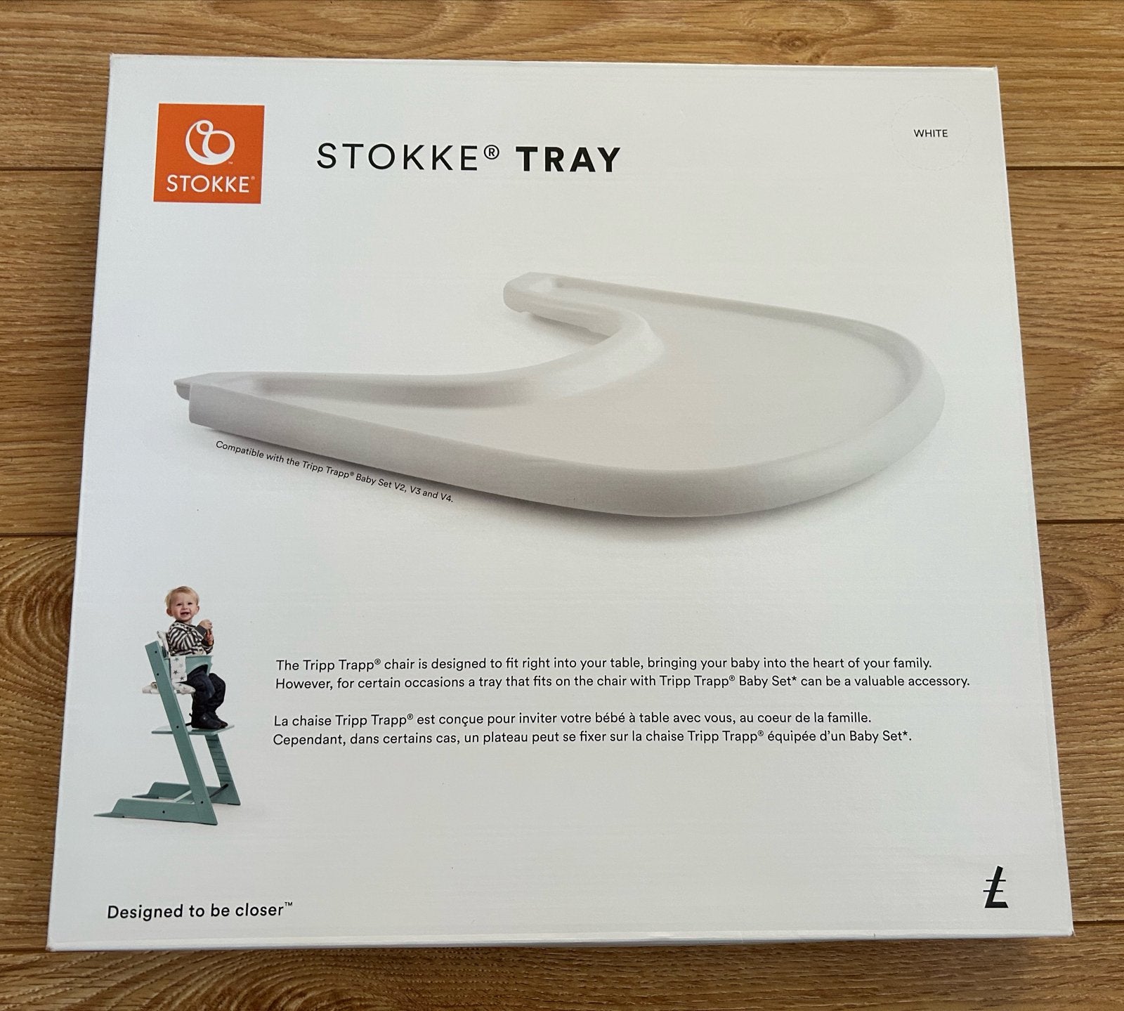 Stokke Tripp Trapp Tray - Wit, Kinderen en Baby's, Ophalen of Verzenden, Zo goed als nieuw, Overige typen, Afneembaar eetblad