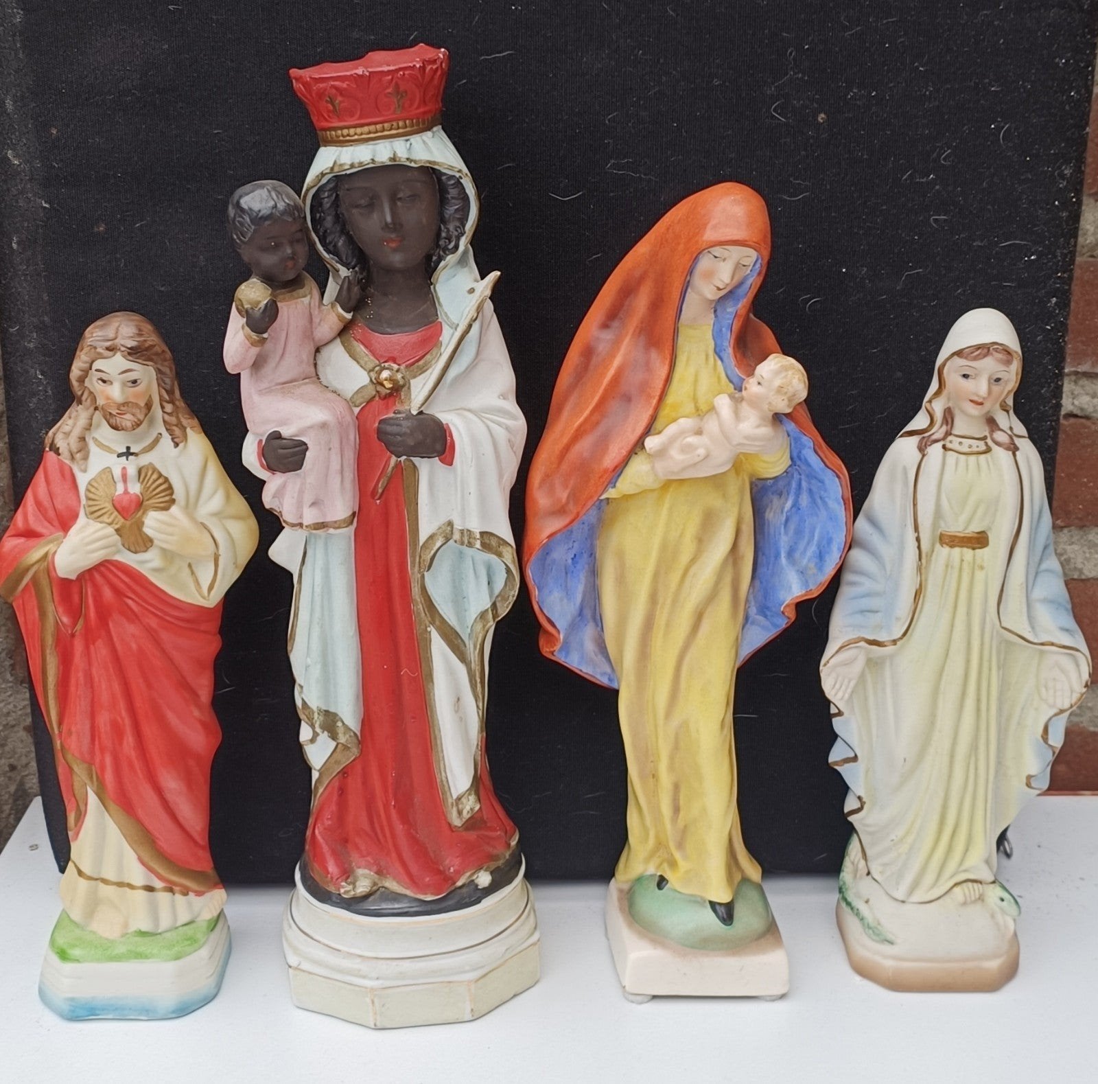 Vintage porseleinen/biscuit beelden: Maria, Jezus,, Ophalen of Verzenden, Beeld(je)
