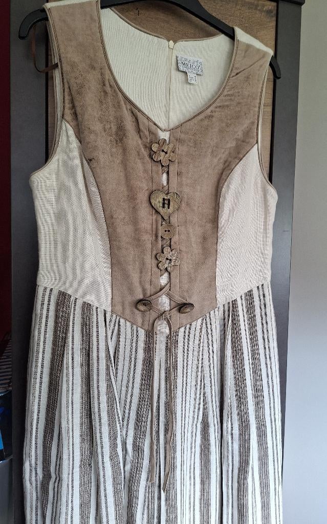 Dames Trachtenjurk - maat 40 - beige-bruin, Kleding | Dames, Maat 38/40 (M), MEICO Landhaus Look, Beige, Ophalen of Verzenden