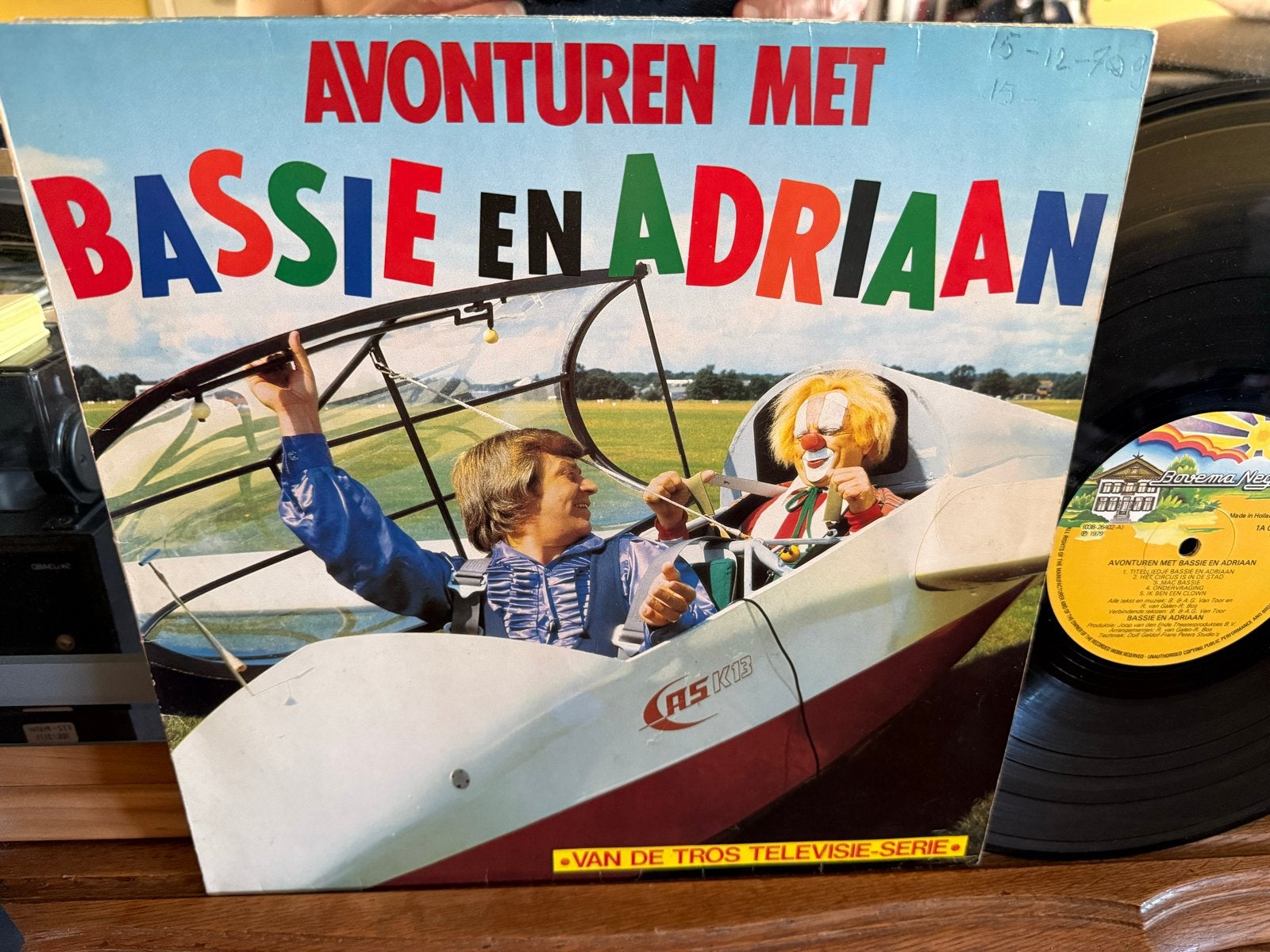 Avonturen met Bassie en Adriaan LP - TROS Televisie Serie, Cd's en Dvd's, LP, Originele persing, Ophalen of Verzenden, Zo goed als nieuw